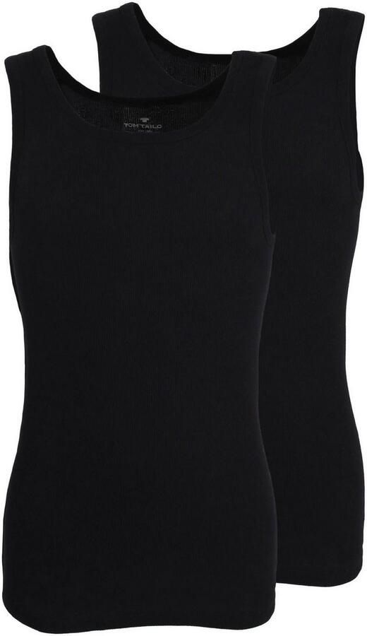 Tom Tailor Tanktop Montana Ronde hals slim fit basic elastisch heupbedekkend (2-delig Set van 2) - Foto 5