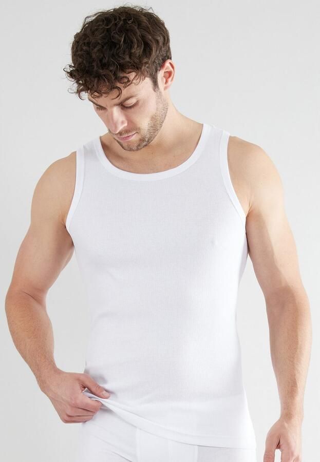 Tom Tailor Tanktop Montana Ronde hals slim fit basic elastisch heupbedekkend (2-delig Set van 2) - Foto 3