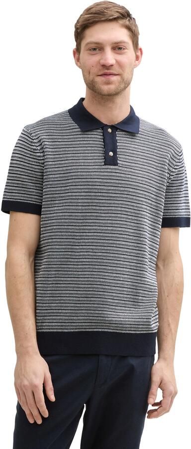 Tom Tailor Trui met korte mouwen met breipatroon en polokraag - Foto 6