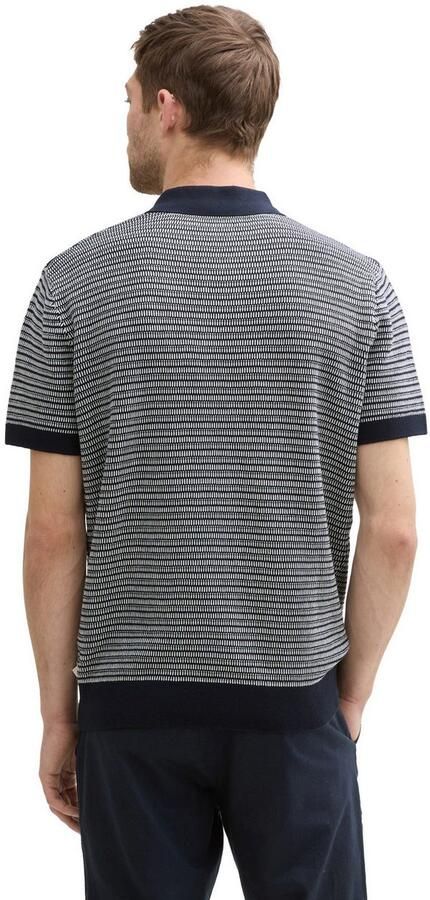 Tom Tailor Trui met korte mouwen met breipatroon en polokraag - Foto 4