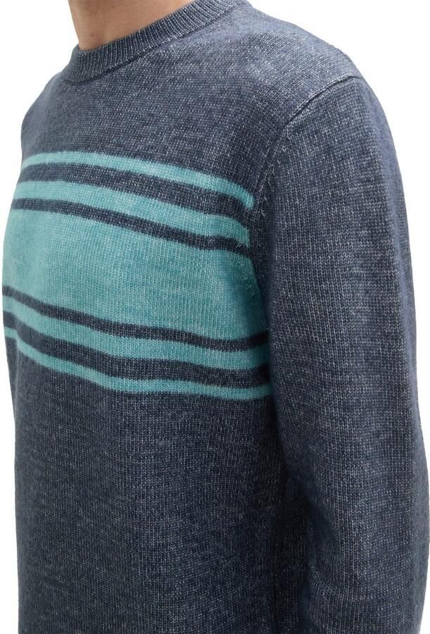 Tom Tailor Trui met ronde hals in brei-look en streepontwerp - Foto 2
