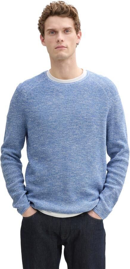 Tom Tailor Trui met ronde hals in gemêleerde look - Foto 5