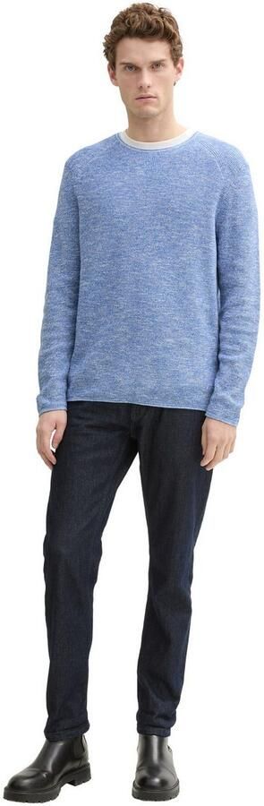 Tom Tailor Trui met ronde hals in gemêleerde look - Foto 4