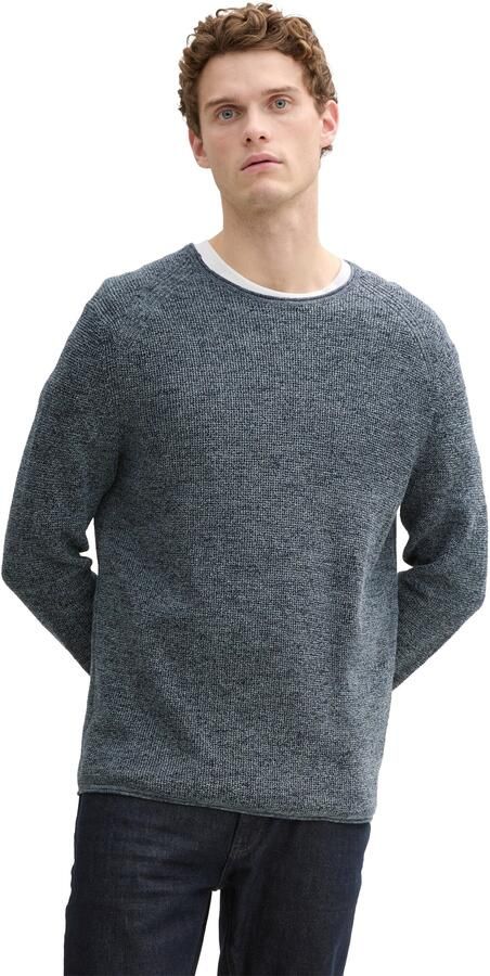 Tom Tailor Trui met ronde hals in gemêleerde look - Foto 5