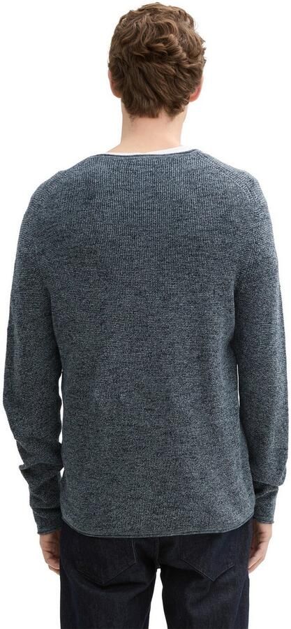 Tom Tailor Trui met ronde hals in gemêleerde look - Foto 3