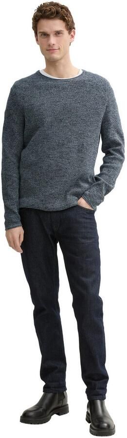 Tom Tailor Trui met ronde hals in gemêleerde look - Foto 4