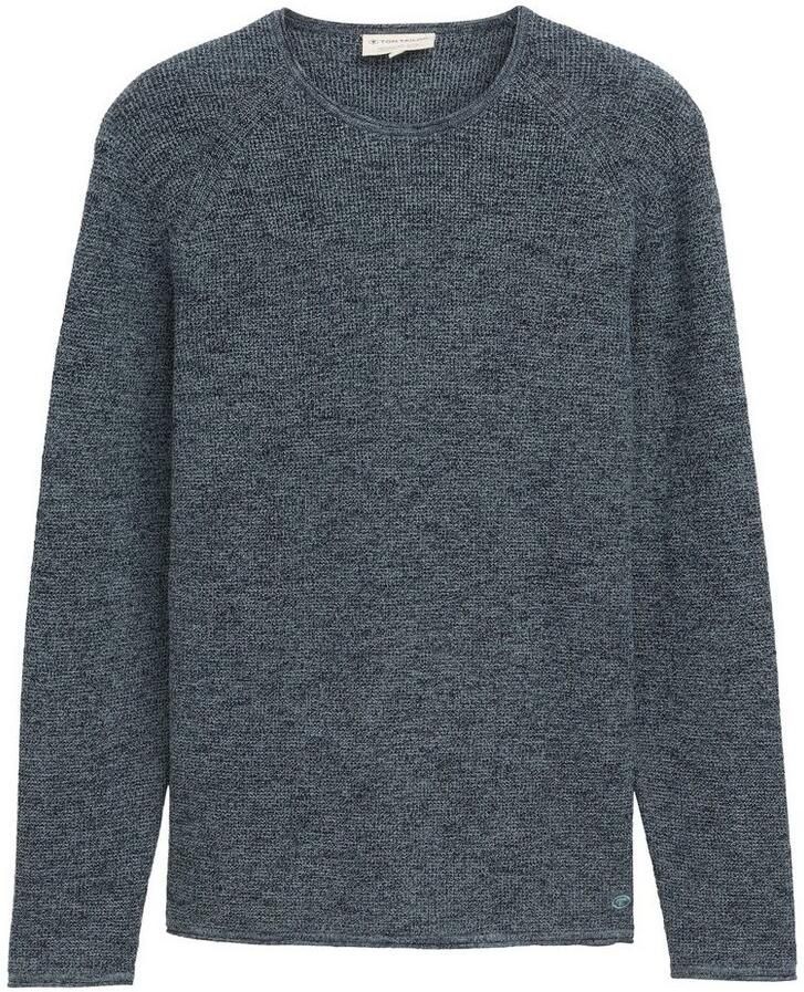 Tom Tailor Trui met ronde hals in gemêleerde look