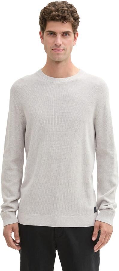 Tom Tailor Regular fit gebreide pullover van puur katoen met structuurmotief - Foto 5