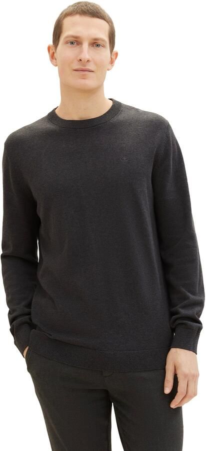 Tom Tailor Trui met ronde hals met geborduurd logo - Foto 6