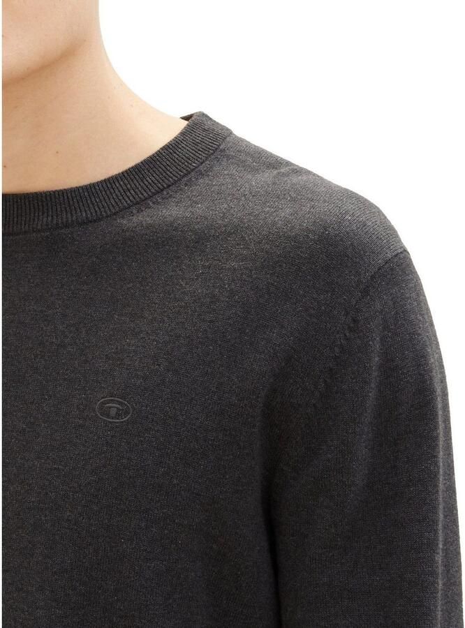 Tom Tailor Trui met ronde hals met geborduurd logo - Foto 2