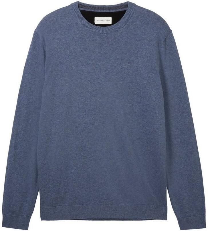 Tom Tailor Trui met ronde hals met geborduurd logo