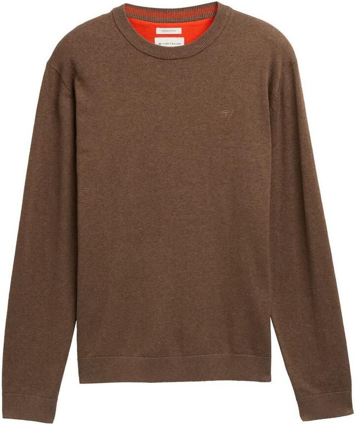 Tom Tailor Trui met ronde hals met geborduurd logo