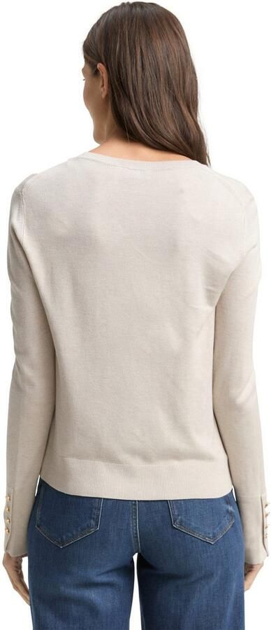 Tom Tailor Trui met ronde hals met knoop-details - Foto 5