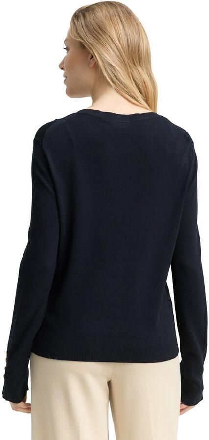 Tom Tailor Trui met ronde hals met knoop-details - Foto 5