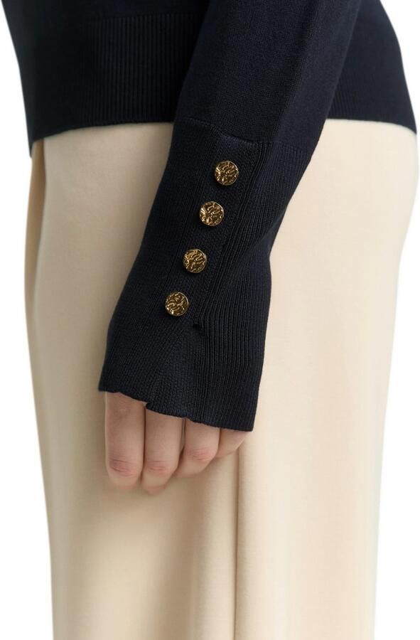 Tom Tailor Trui met ronde hals met knoop-details - Foto 3