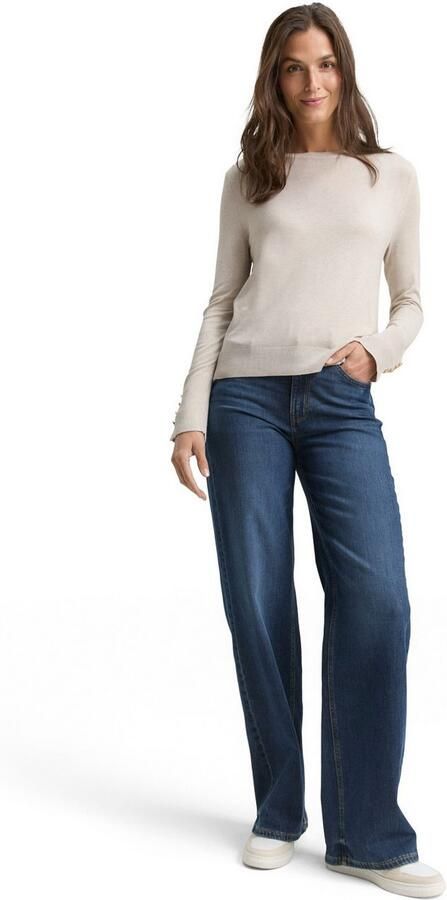 Tom Tailor Trui met ronde hals met knoop-details - Foto 4