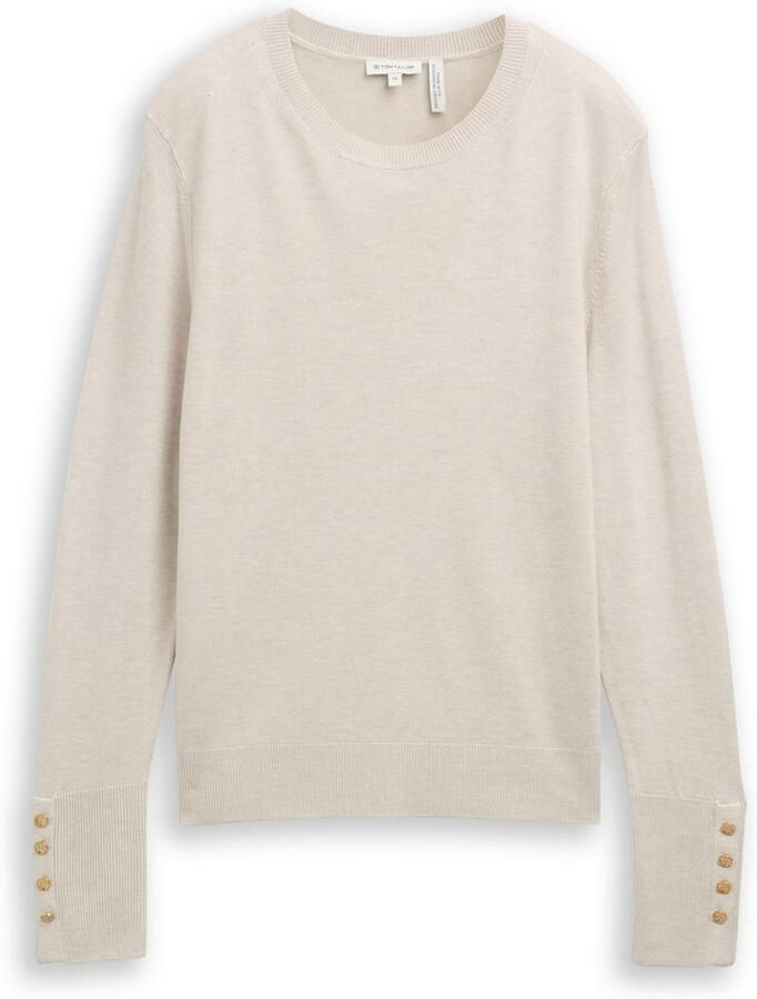 Tom Tailor Trui met ronde hals met knoop-details