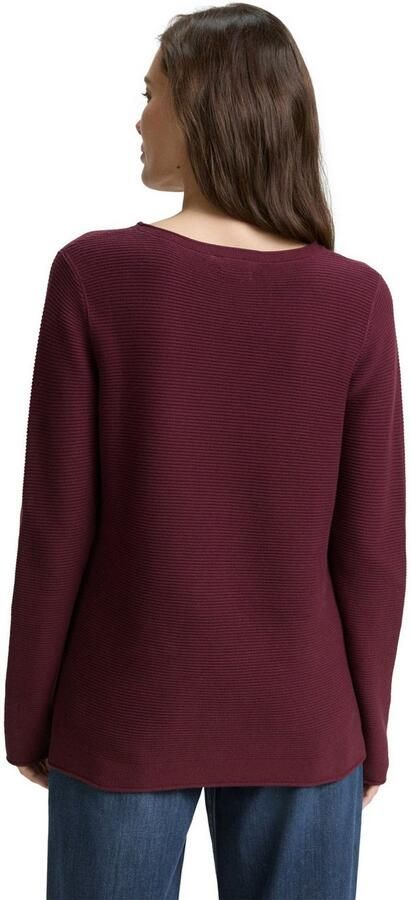 Tom Tailor Trui met ronde hals van ribbreisel - Foto 4