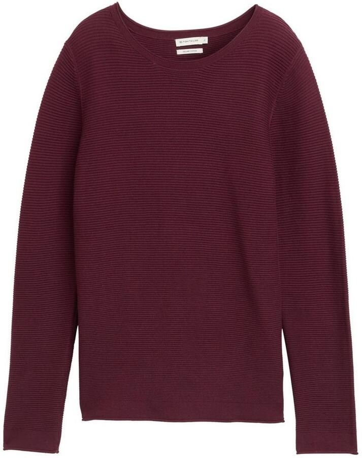 Tom Tailor Trui met ronde hals van ribbreisel