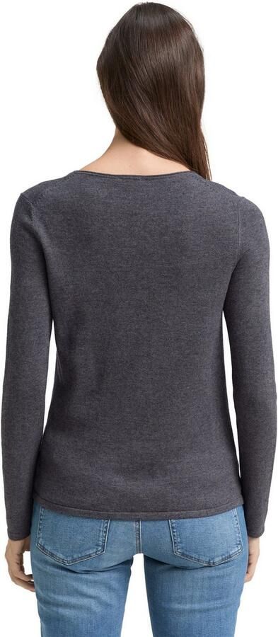 Tom Tailor Trui met V-hals gemaakt van fijn breisel - Foto 4