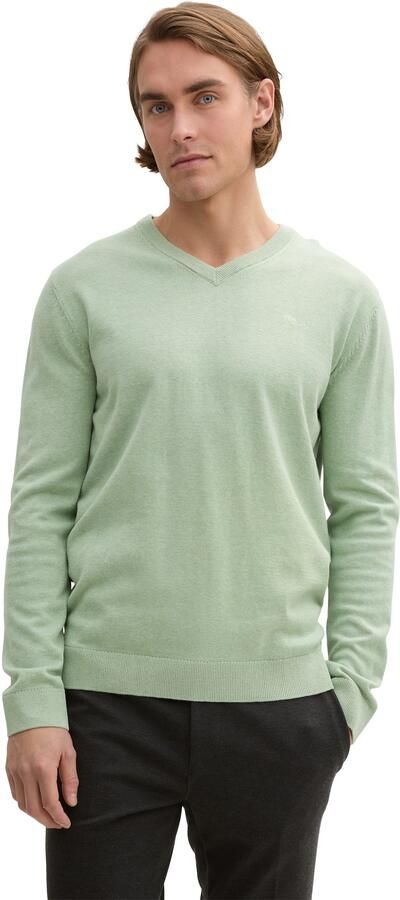 Tom Tailor Trui met V-hals met klein logoborduursel - Foto 5