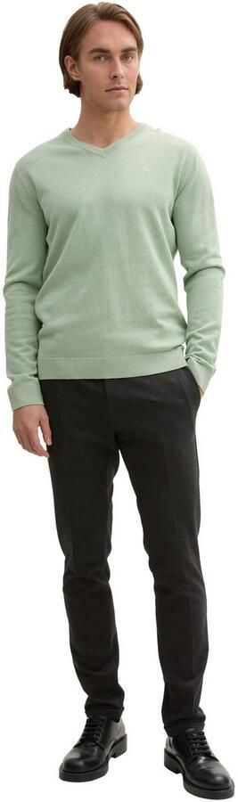 Tom Tailor Trui met V-hals met klein logoborduursel - Foto 4