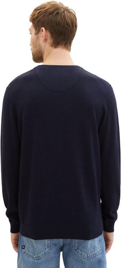 Tom Tailor Trui met V-hals met klein logoborduursel - Foto 3