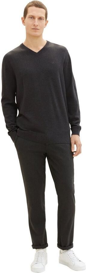 Tom Tailor Trui met V-hals met klein logoborduursel - Foto 4