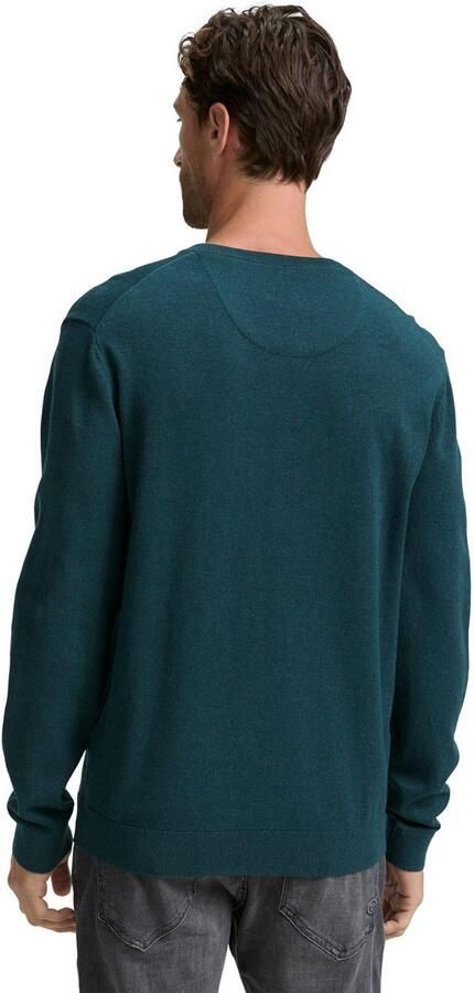 Tom Tailor Trui met V-hals met klein logoborduursel - Foto 4