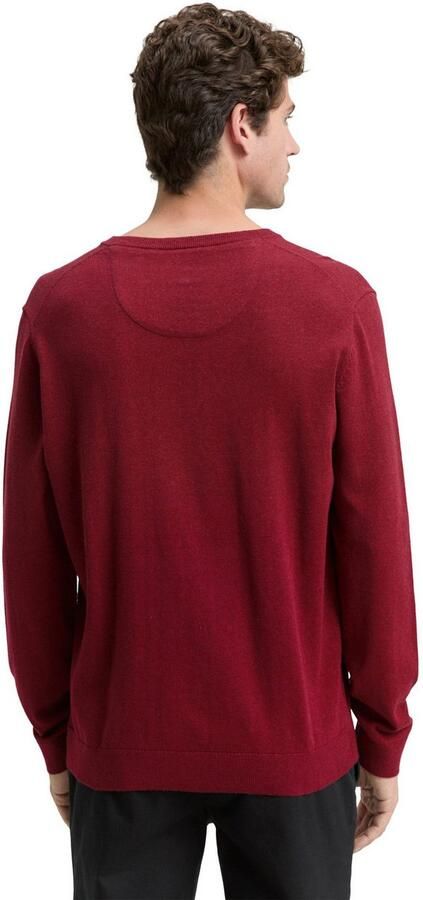 Tom Tailor Trui met V-hals met klein logoborduursel - Foto 5