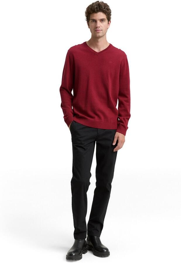 Tom Tailor Trui met V-hals met klein logoborduursel - Foto 4