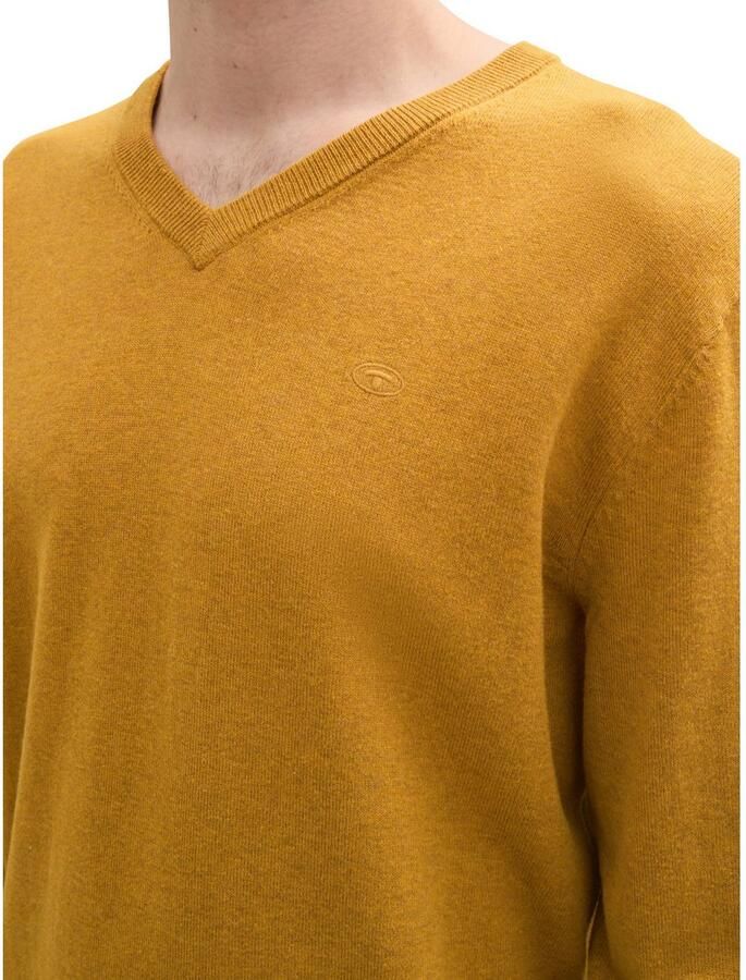 Tom Tailor Regular fit gebreide pullover van puur katoen met V-hals