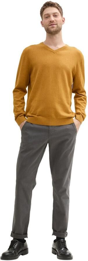 Tom Tailor Regular fit gebreide pullover van puur katoen met V-hals - Foto 4