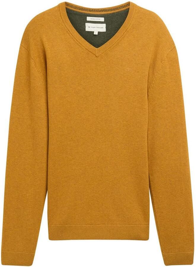 Tom Tailor Regular fit gebreide pullover van puur katoen met V-hals - Foto 2