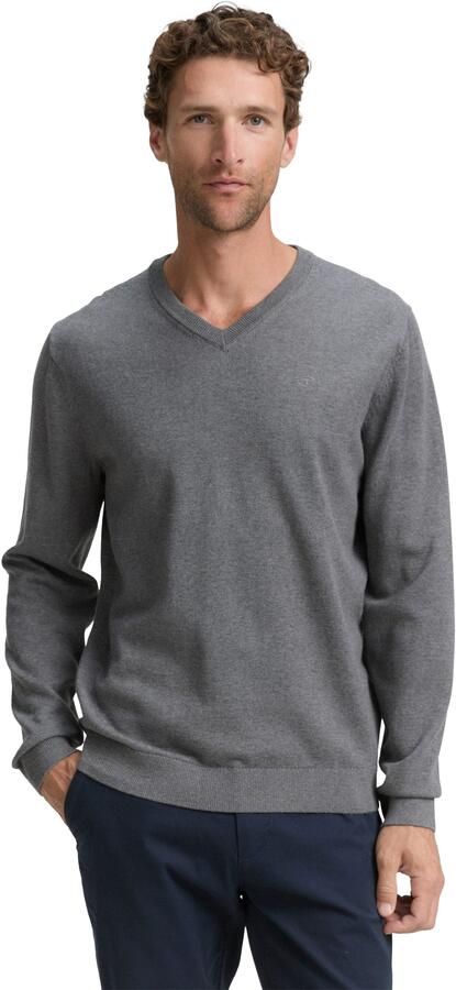 Tom Tailor Trui met V-hals met klein logoborduursel - Foto 6