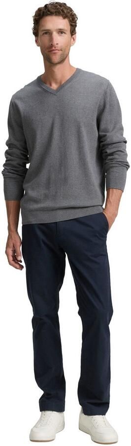 Tom Tailor Trui met V-hals met klein logoborduursel - Foto 5