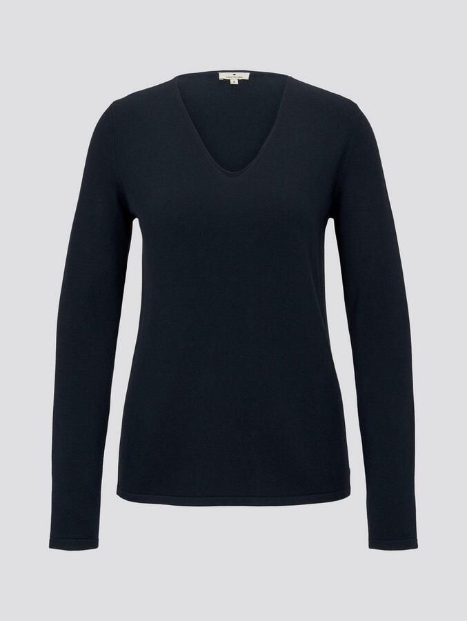 Tom Tailor Regular fit gebreid shirt van een mix van katoen en viscose - Foto 4