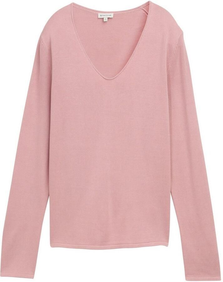 Tom Tailor Regular fit gebreid shirt van een mix van katoen en viscose