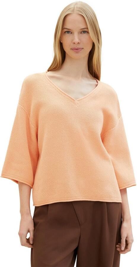 Tom Tailor Trui met V-hals met verlaagde schouder - Foto 3