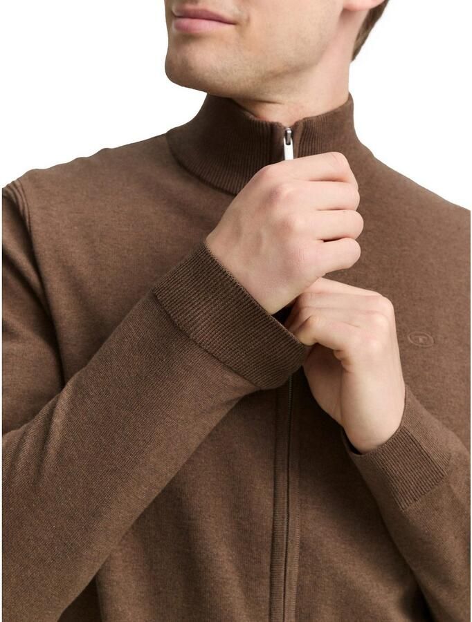 Tom Tailor Regular fit gebreid jack van puur katoen - Foto 2