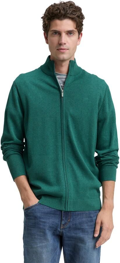 Tom Tailor Regular fit gebreid jack van puur katoen - Foto 6