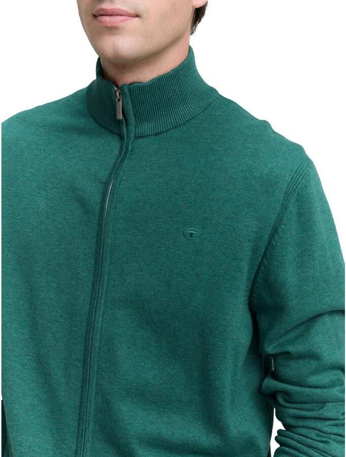 Tom Tailor Regular fit gebreid jack van puur katoen - Foto 2