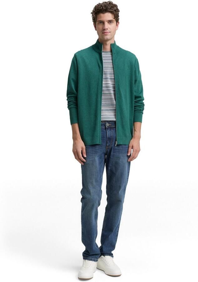 Tom Tailor Regular fit gebreid jack van puur katoen - Foto 4