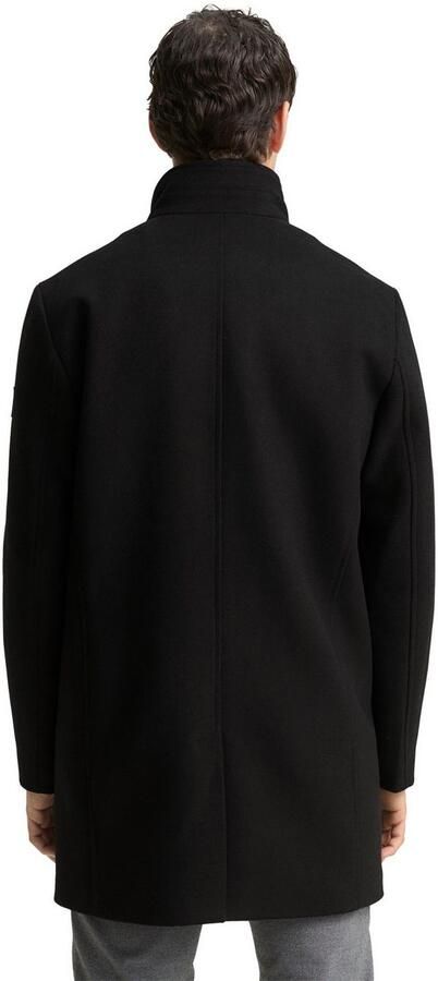 Tom Tailor Regular fit lange wollen jas met opstaande kraag - Foto 5