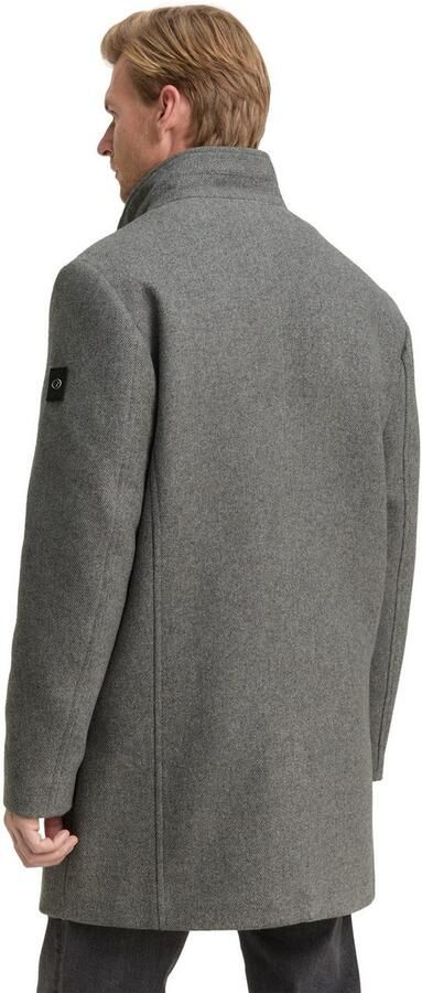 Tom Tailor Regular fit lange wollen jas met opstaande kraag - Foto 9