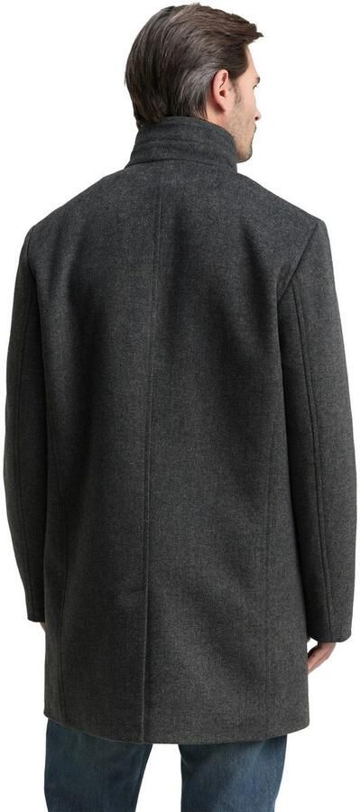 Tom Tailor Regular fit lange wollen jas met opstaande kraag - Foto 5