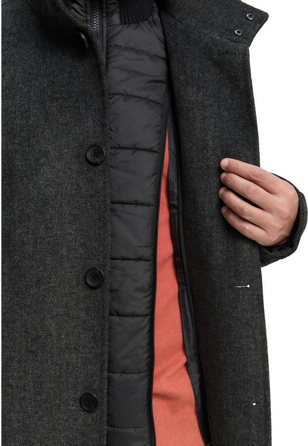 Tom Tailor Regular fit lange wollen jas met opstaande kraag - Foto 3