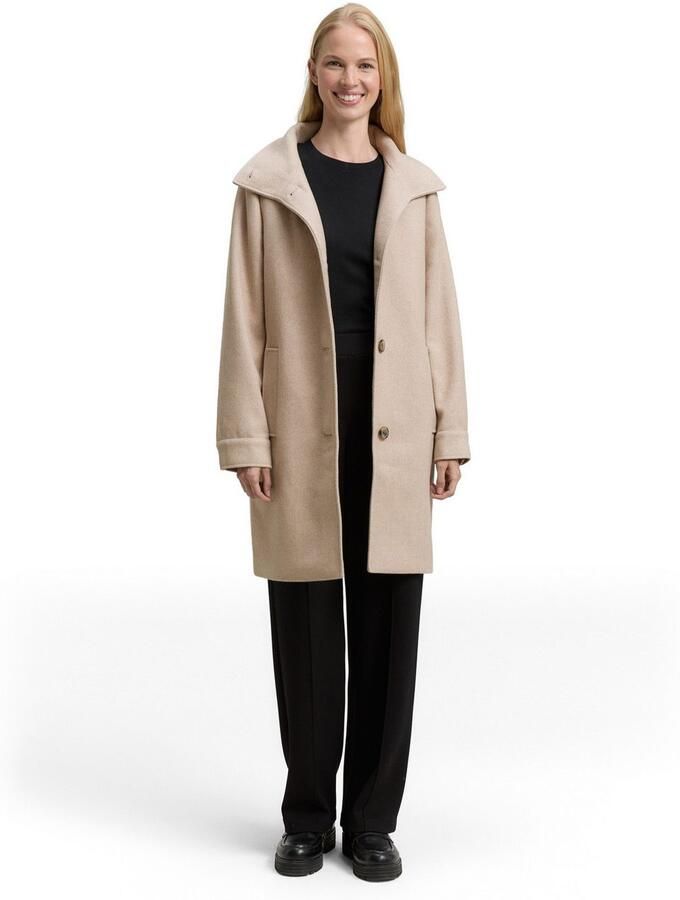 Tom Tailor Wollen jas met knoopsluiting en opstaande kraag - Foto 3