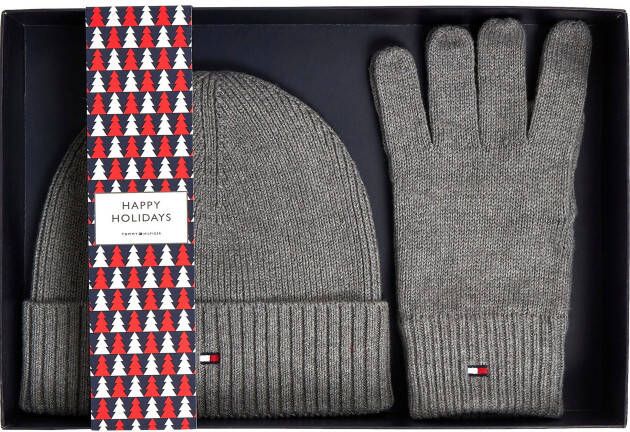 Tommy Hilfiger Beanie en handschoenen in een set met labelstitching