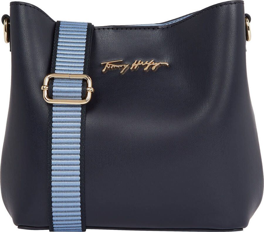 Tommy Hilfiger Buideltas ICONIC TOMMY BUCKET met mooie textielen schouderriemen
